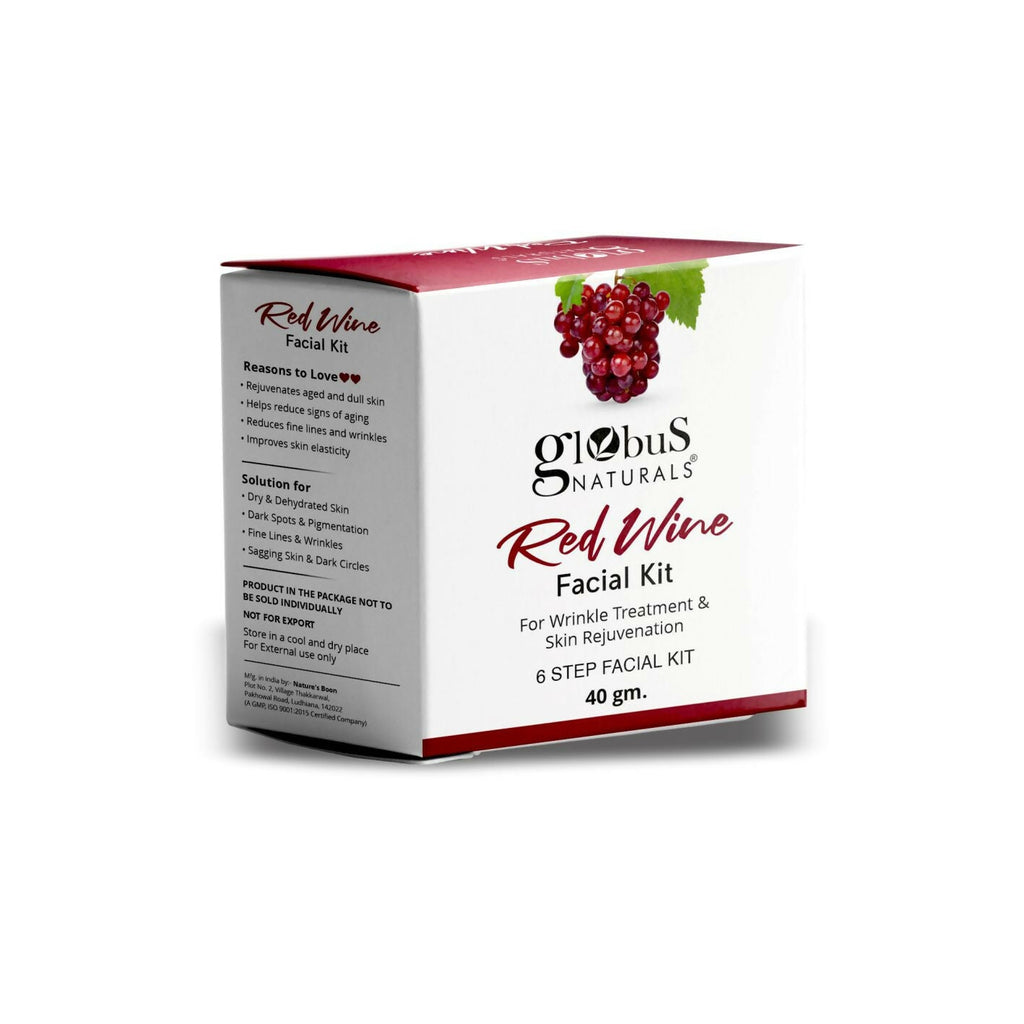 Globus Naturals Anti-Ageing Red Wine 6 Step Facial Kit - Distacart