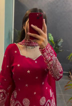 Lehenga Mart Designer Sharara Suit For Women or Girls - Maroon - Distacart