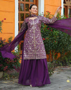 Lehenga Mart Designer Sharara Suit For Women or Girls - Purple - Distacart