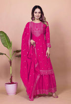 Lehenga Mart Designer Sharara Suit for women - Pink - Distacart
