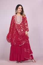 Lehenga Mart Designer Sharara Suit for women - Pink - Distacart