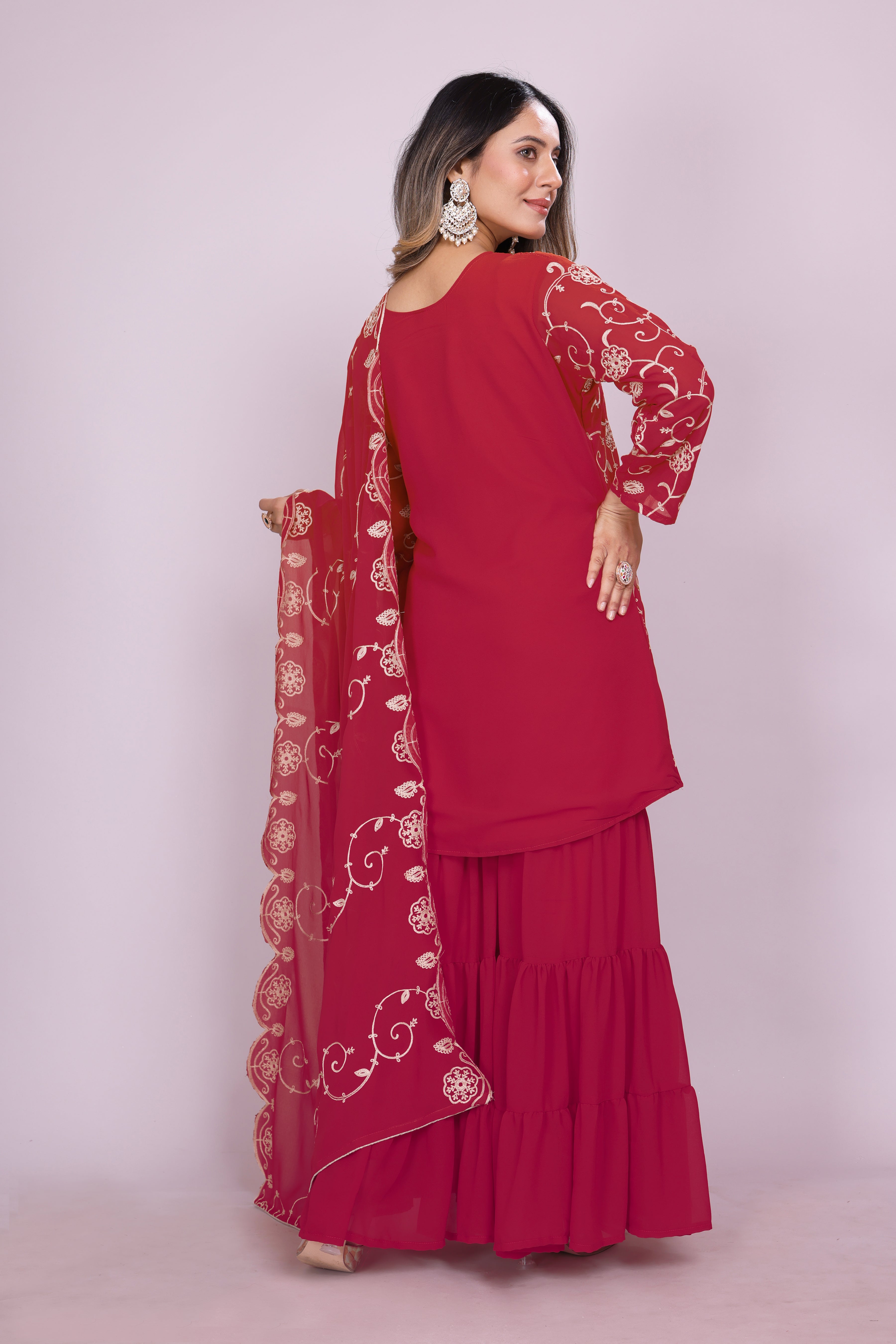 Lehenga Mart Designer Sharara Suit for women - Pink - Distacart