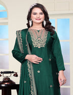 Lehenga Mart Designer Chinon Sharara Suit With Coding Sequence Embroidered Work - Green - Distacart