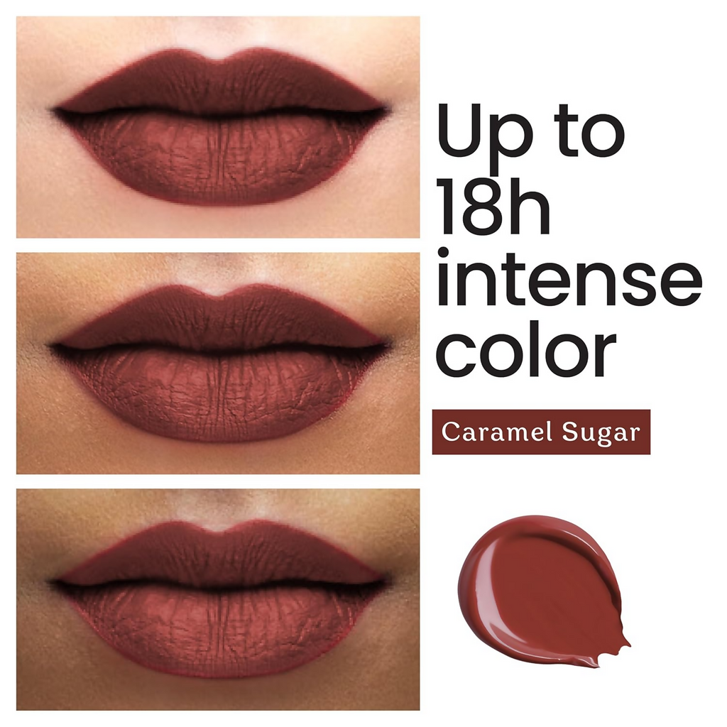 Color Cupid Matte Intense Color 18-Hour Stay Liquid Lipstick - Caramel Sugar - Distacart