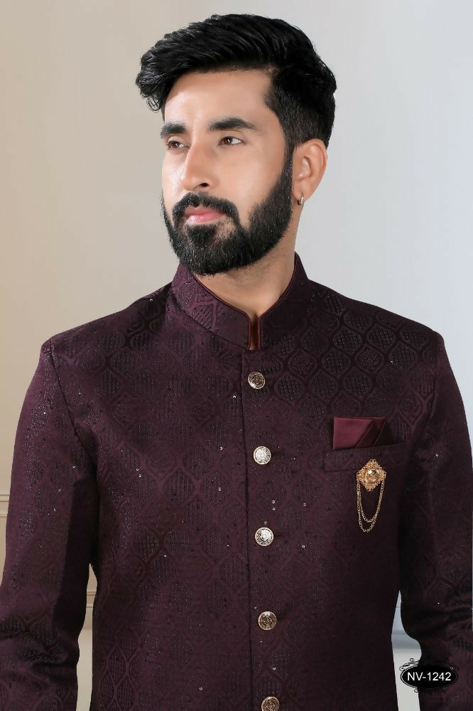Joban Fashion Men's Wine TR Kurta with Pyjama