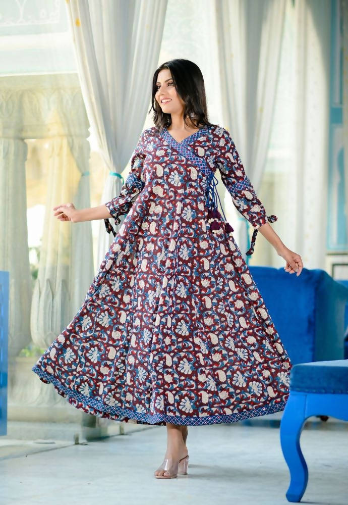 Yufta Women's Handblock printed kurta Dress