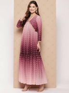Ahalyaa Women's Traditional wear Ethnic Dress - Burgundy - Distacart