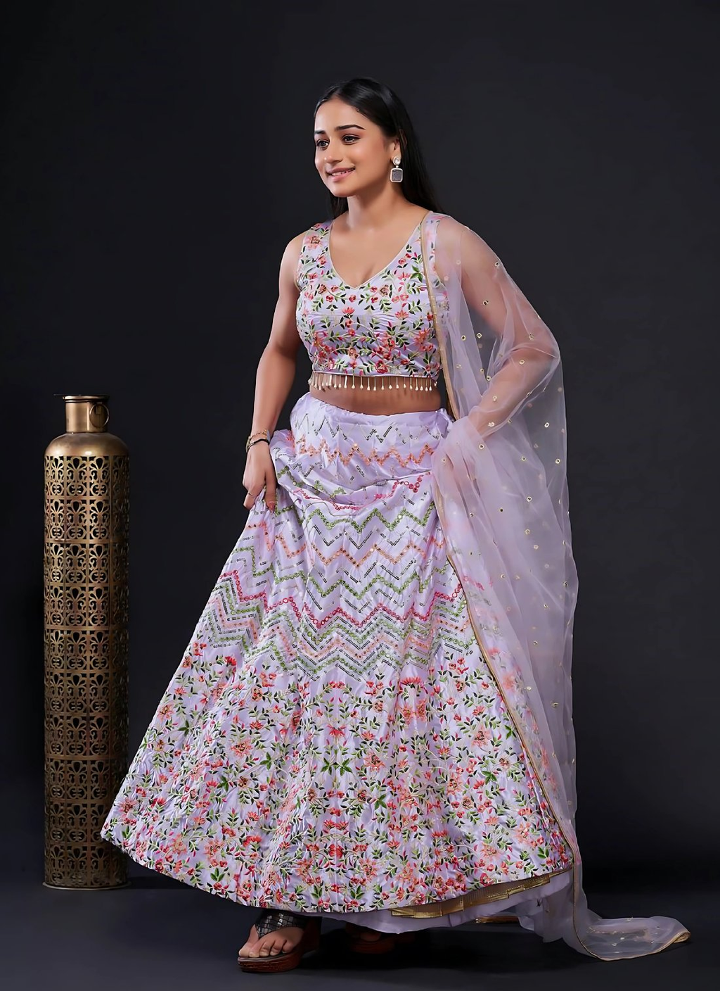 Lehenga Mart Designer Wedding Lehenga Choli For Women - Lavender