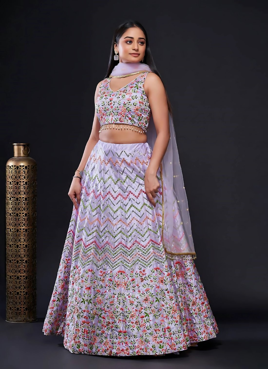 Lehenga Mart Designer Wedding Lehenga Choli For Women - Lavender