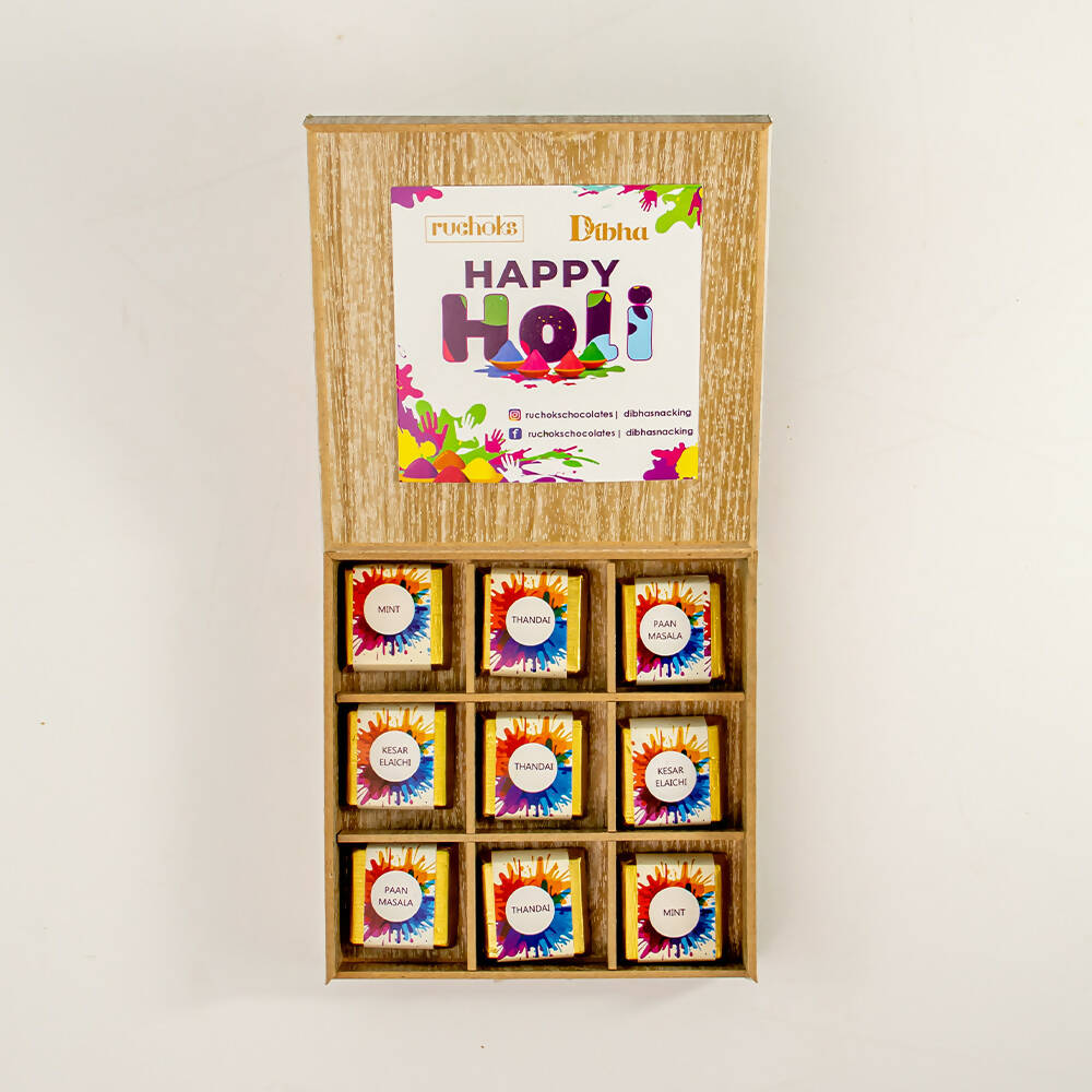 Dibha Happy Holi Premium Box Of 9 Chocolates