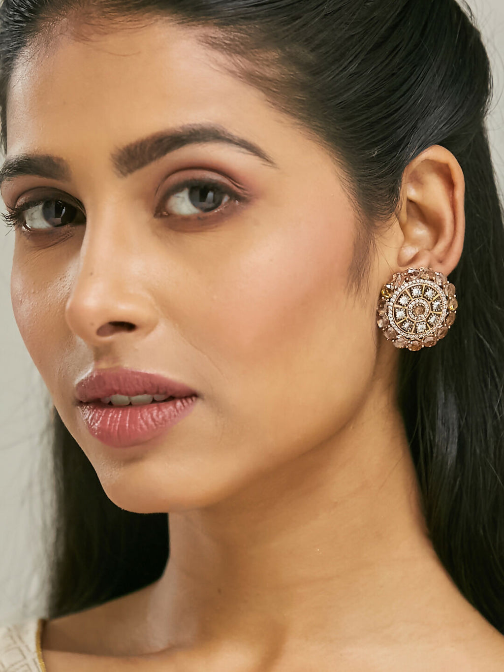 Nuyug 22k Gold Plated Round Stud Earrings - Distacart