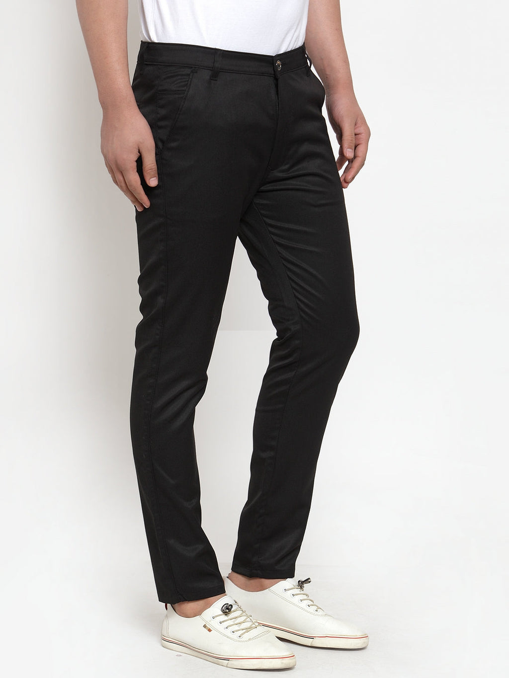 Jainish Men's Black Solid Formal Trousers ( FGP 253Black ) - Distacart