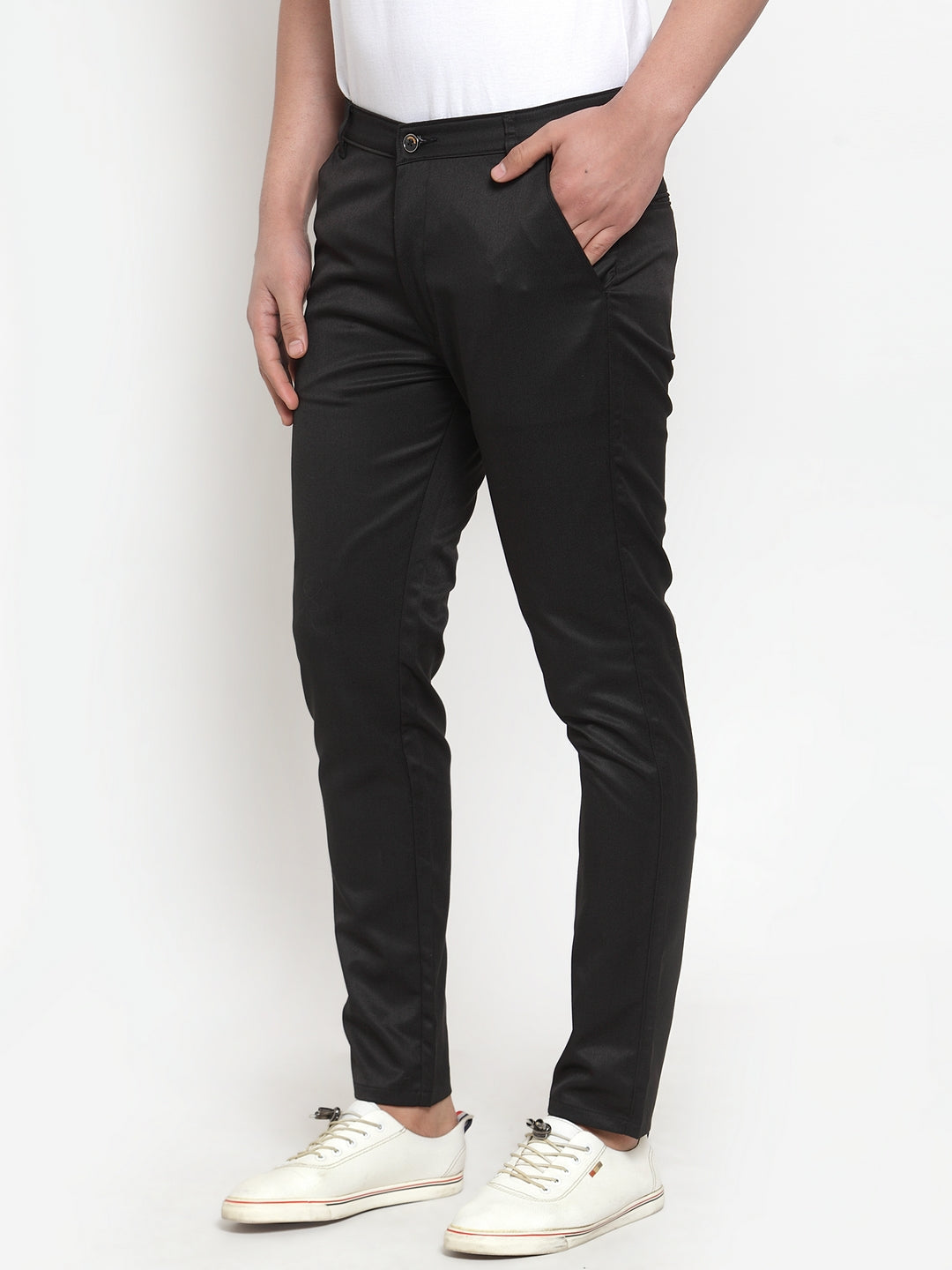 Jainish Men's Black Solid Formal Trousers ( FGP 253Black ) - Distacart