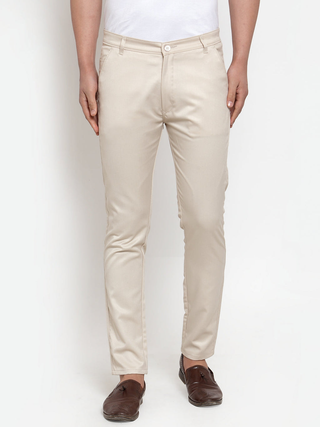 Jainish Men's Cream Solid Formal Trousers ( FGP 253Cream ) - Distacart