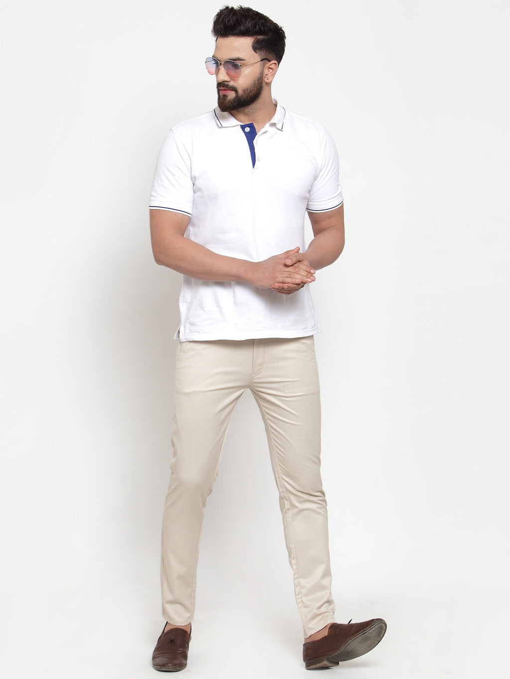 Jainish Men's Cream Solid Formal Trousers ( FGP 253Cream ) - Distacart