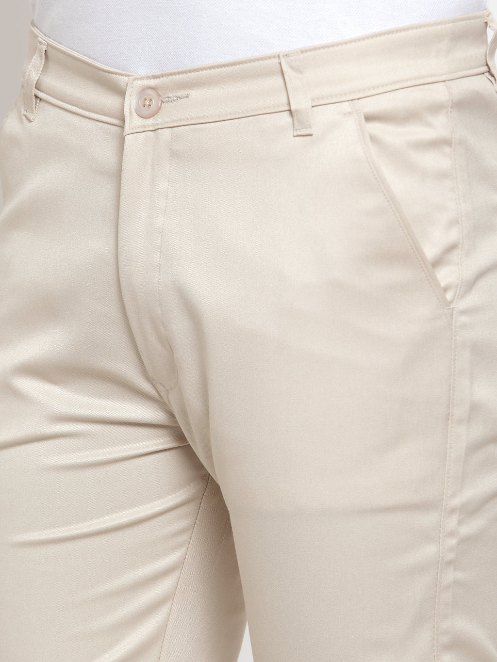 Jainish Men's Cream Solid Formal Trousers ( FGP 253Cream ) - Distacart