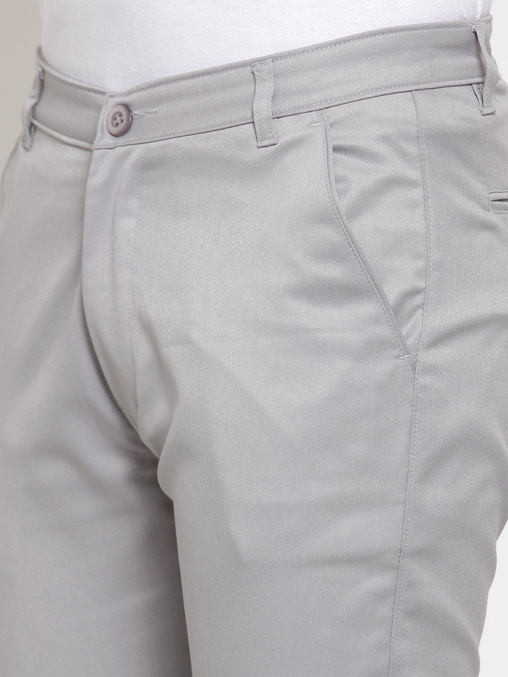 Jainish Men's Grey Solid Formal Trousers ( FGP 253Light-Grey ) - Distacart