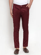 Jainish Men's Maroon Solid Formal Trousers ( FGP 253Maroon ) - Distacart