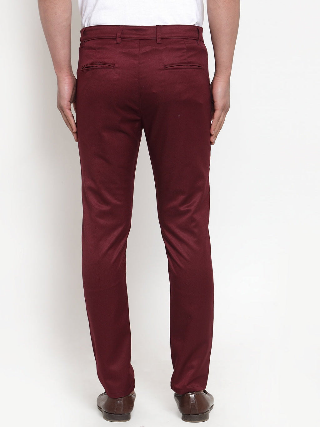 Jainish Men's Maroon Solid Formal Trousers ( FGP 253Maroon ) - Distacart