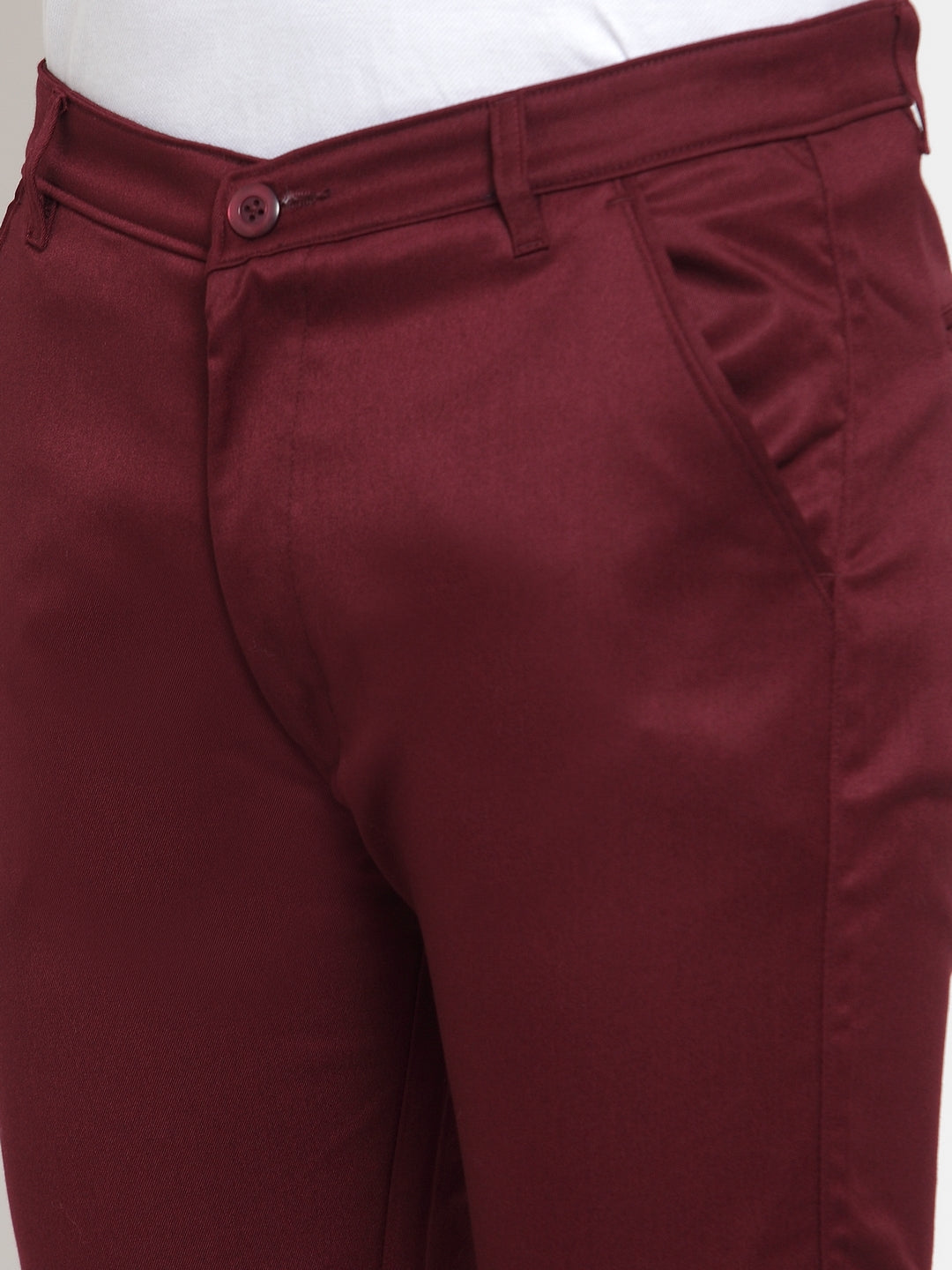 Jainish Men's Maroon Solid Formal Trousers ( FGP 253Maroon ) - Distacart