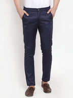 Jainish Men's Navy Solid Formal Trousers ( FGP 253Navy ) - Distacart