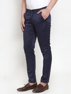 Jainish Men's Navy Solid Formal Trousers ( FGP 253Navy ) - Distacart