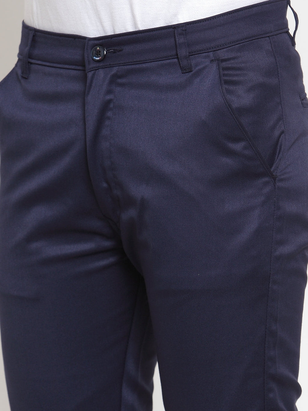 Jainish Men's Navy Solid Formal Trousers ( FGP 253Navy ) - Distacart