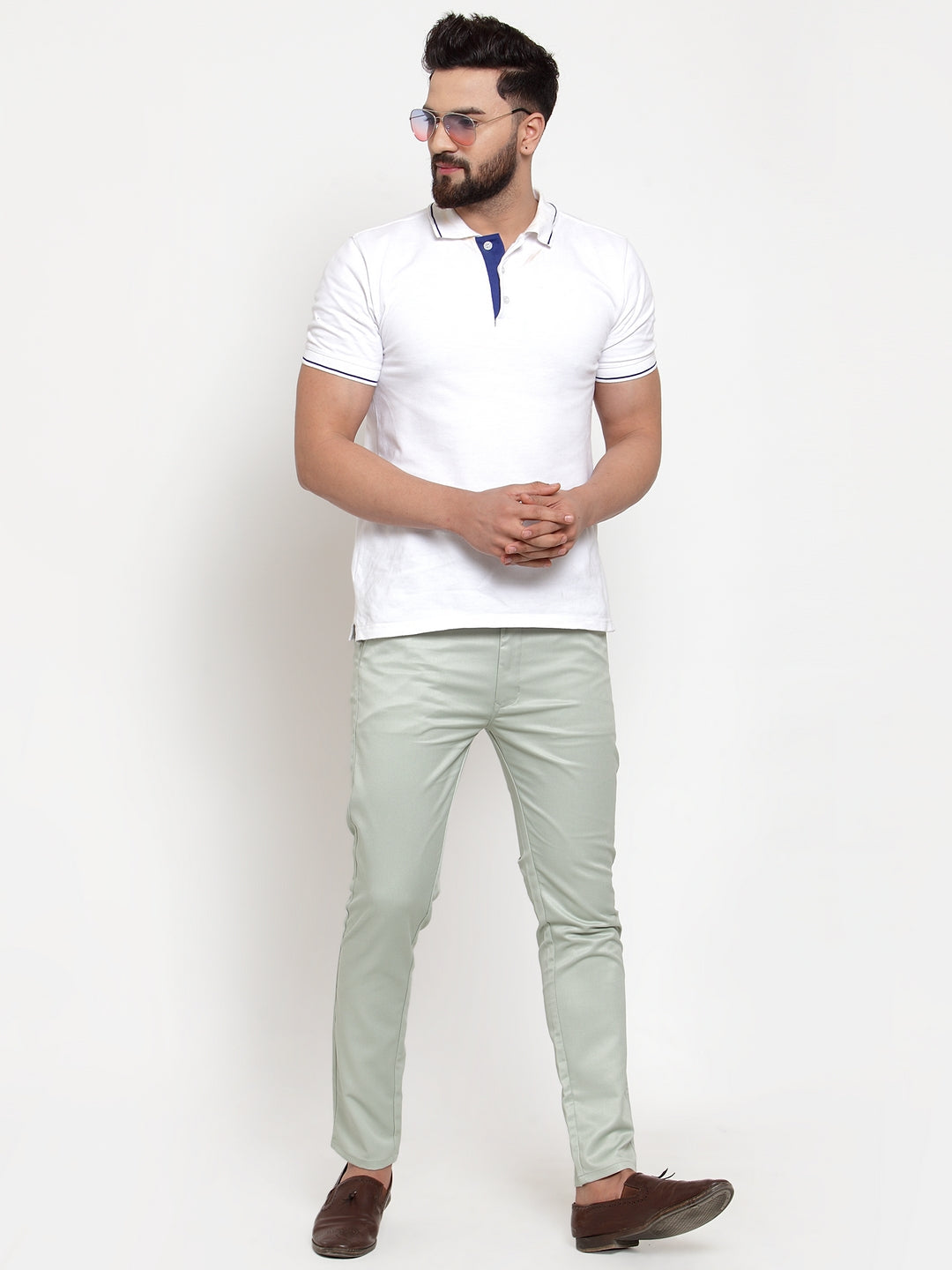 Jainish Men's Green Solid Formal Trousers ( FGP 253Pista ) - Distacart
