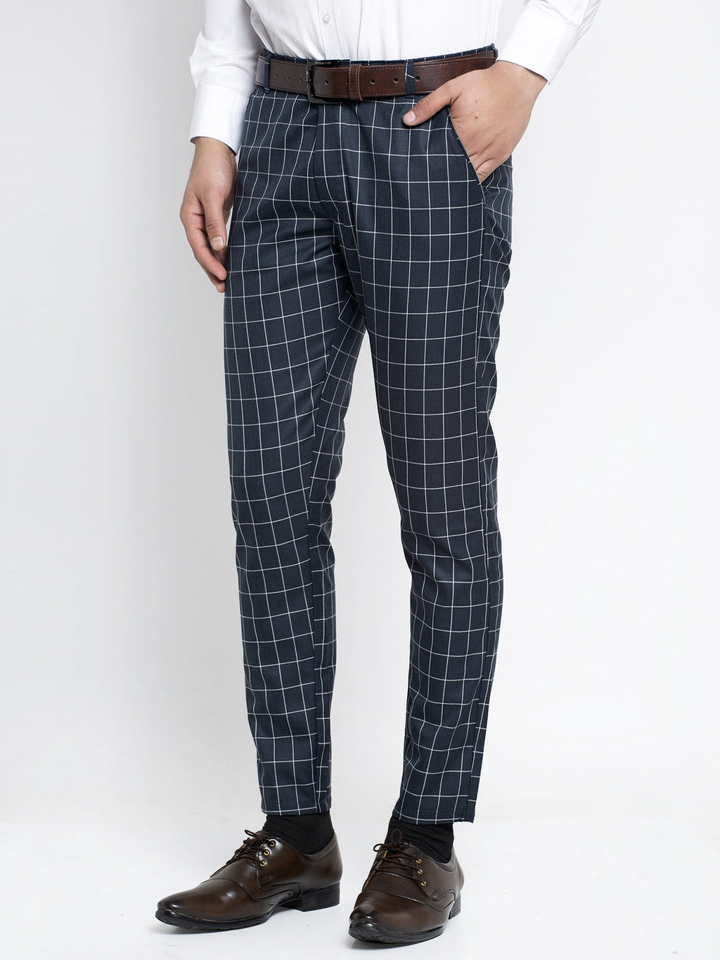 Jainish Men's Navy Formal Trousers ( FGP 260Navy ) - Distacart