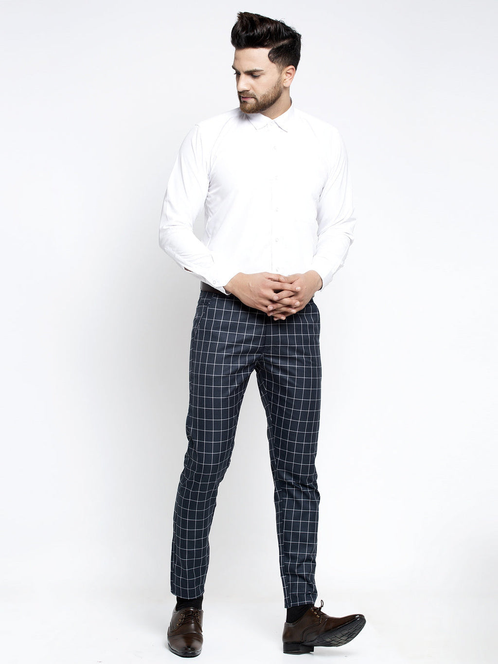 Jainish Men's Navy Formal Trousers ( FGP 260Navy ) - Distacart