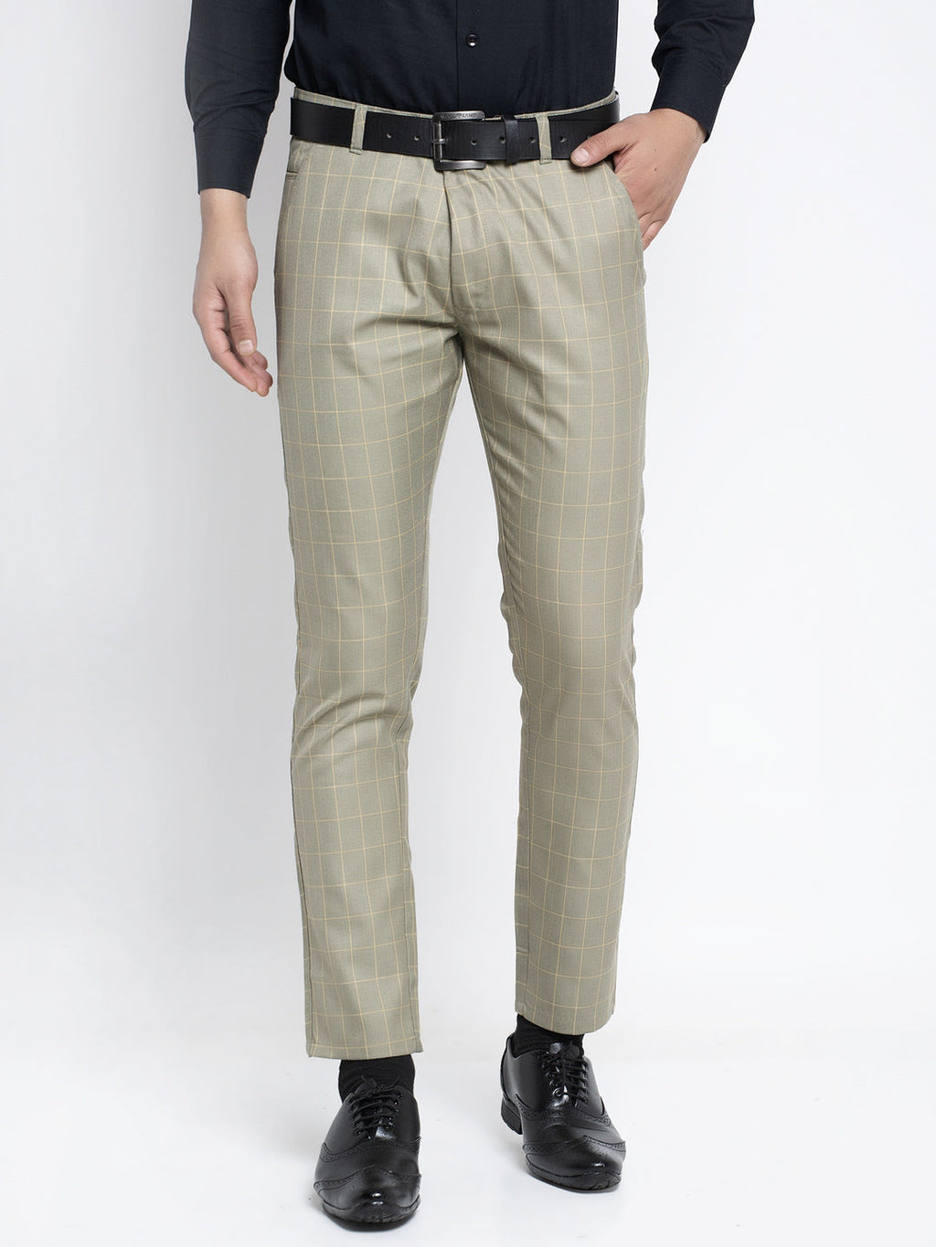 Jainish Men's Green Formal Trousers ( FGP 260Pista ) - Distacart
