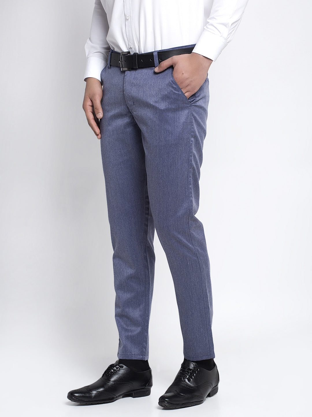 Jainish Men's Blue Cotton Solid Formal Trousers ( FGP 265Navy ) - Distacart