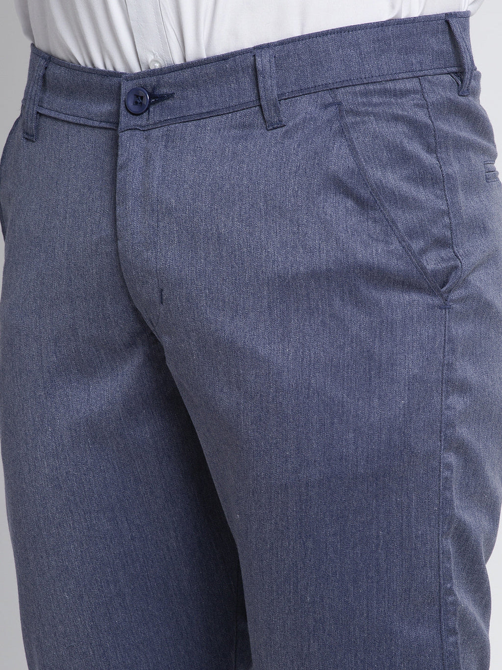 Jainish Men's Blue Cotton Solid Formal Trousers ( FGP 265Navy ) - Distacart