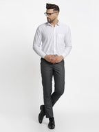 Jainish Men's Charcoal Checked Formal Trousers ( FGP 266Charcoal ) - Distacart