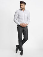 Jainish Men's Charcoal Checked Formal Trousers ( FGP 266Charcoal ) - Distacart