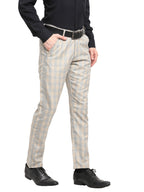 Jainish Men's Blue Cotton Checked Formal Trousers ( FGP 267Blue ) - Distacart