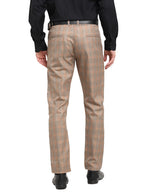 Jainish Men's Brown Cotton Checked Formal Trousers ( FGP 267Brown ) - Distacart