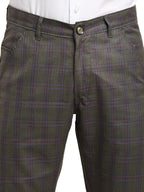 Jainish Men's Black Cotton Checked Formal Trousers ( FGP 267Charcoal ) - Distacart