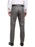 Jainish Men's Grey Cotton Checked Formal Trousers ( FGP 267Grey ) - Distacart