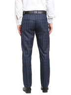 Jainish Men's Navy Blue Cotton Checked Formal Trousers ( FGP 267Navy ) - Distacart