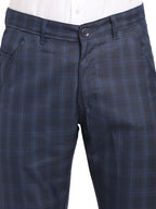 Jainish Men's Navy Blue Cotton Checked Formal Trousers ( FGP 267Navy ) - Distacart