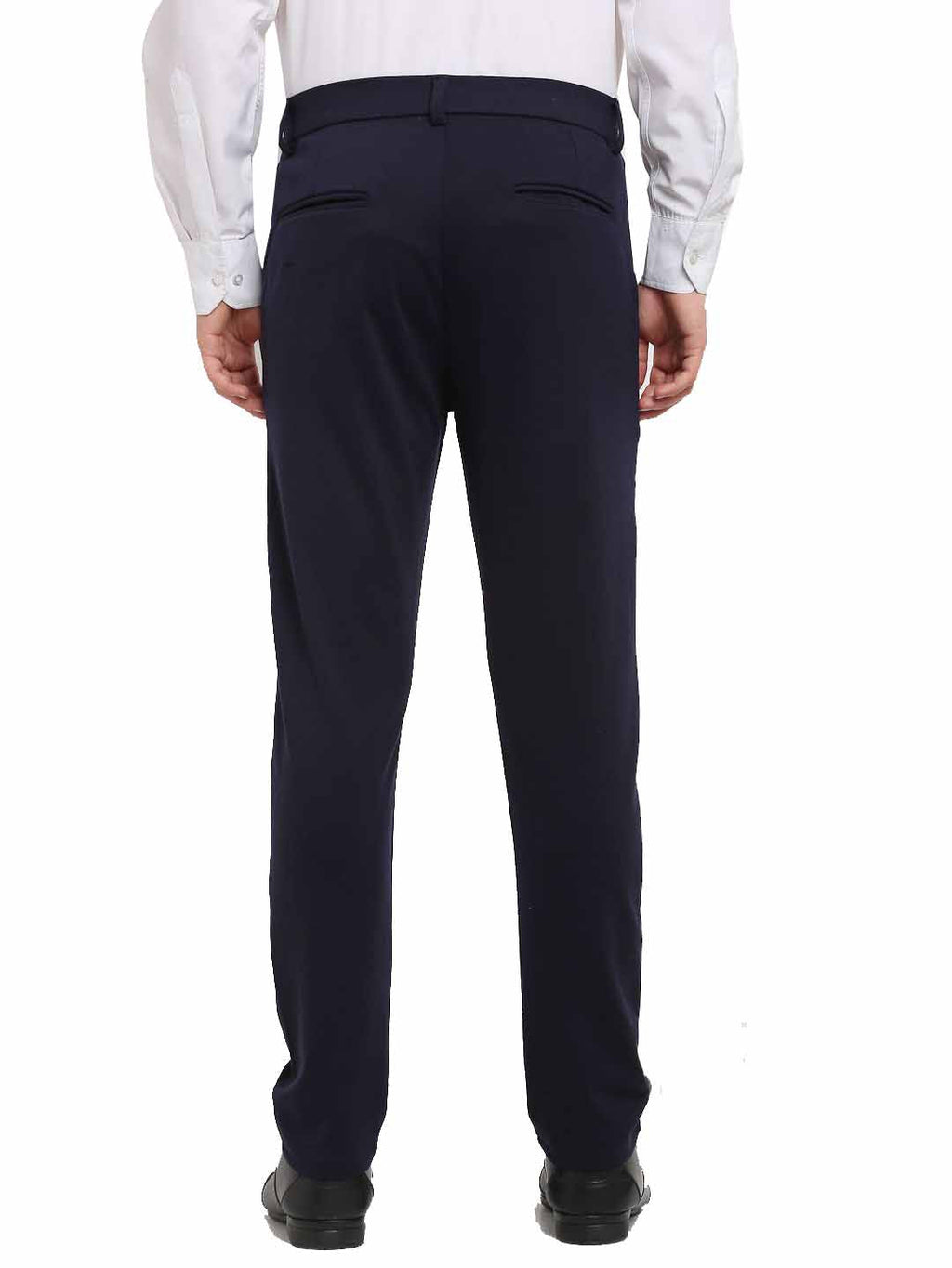 Jainish Men's Navy Blue 4-Way Lycra Tapered Fit Trousers ( FGP 269Navy ) - Distacart