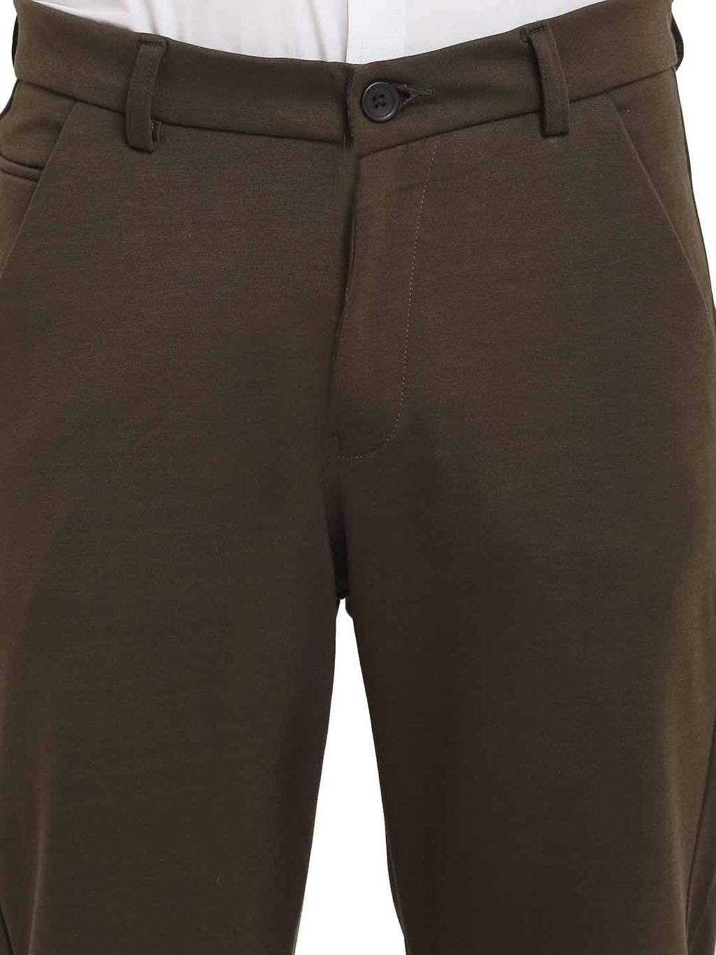 Jainish Men's Olive 4-Way Lycra Tapered Fit Trousers ( FGP 269Olive ) - Distacart