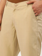 Jainish Men's Beige Checked Formal Trousers ( FGP 270 Beige ) - Distacart