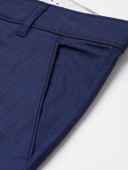 Jainish Men's Blue Checked Formal Trousers ( FGP 270 Blue ) - Distacart