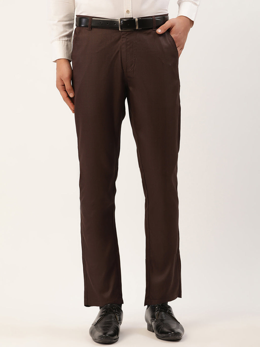 Jainish Men's Coffee Checked Formal Trousers ( FGP 270 Coffee ) - Distacart