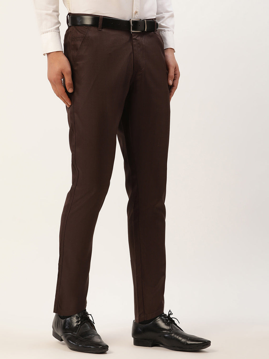 Jainish Men's Coffee Checked Formal Trousers ( FGP 270 Coffee ) - Distacart