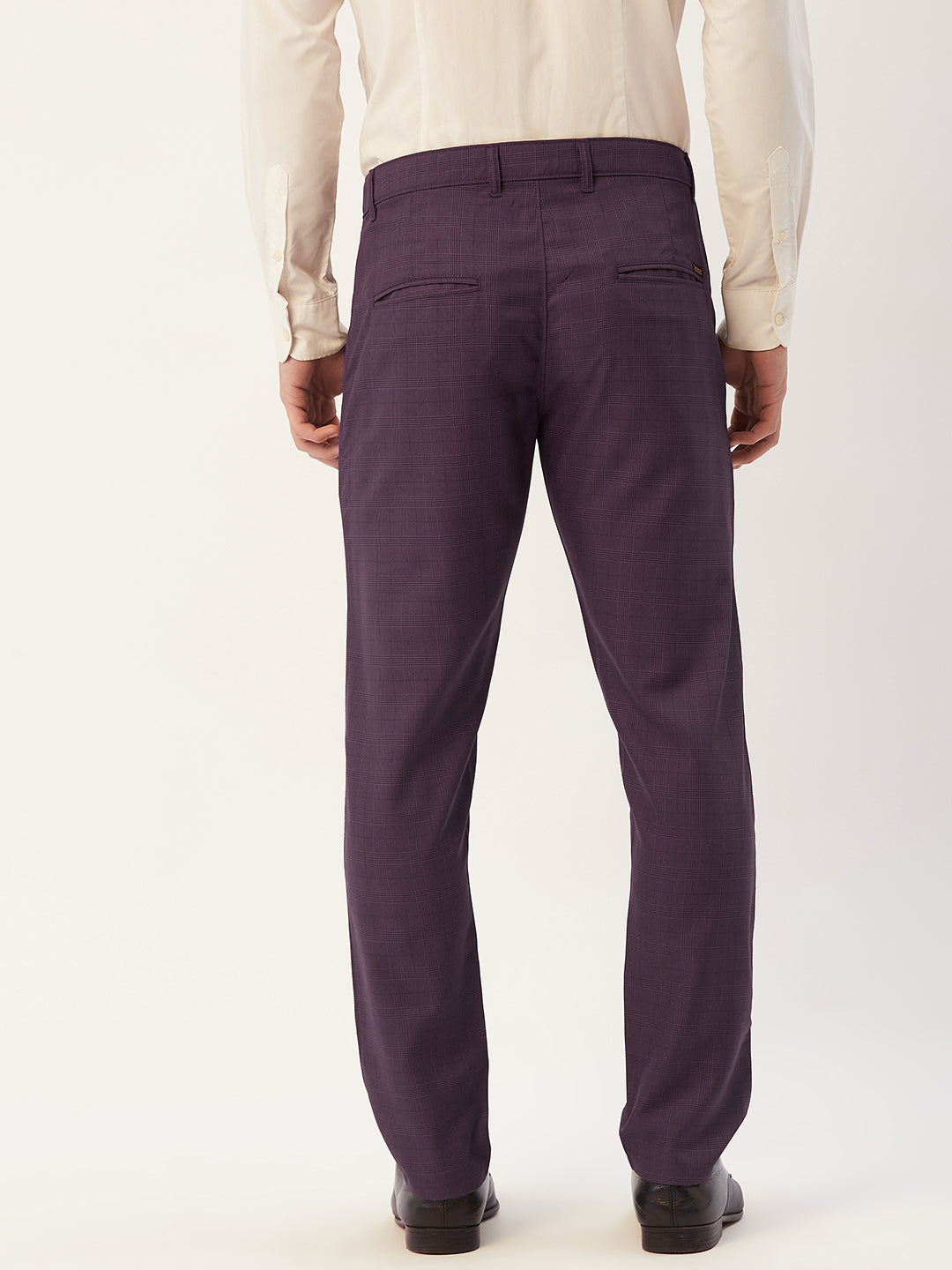 Jainish Men's Maroon Checked Formal Trousers ( FGP 270 Maroon ) - Distacart