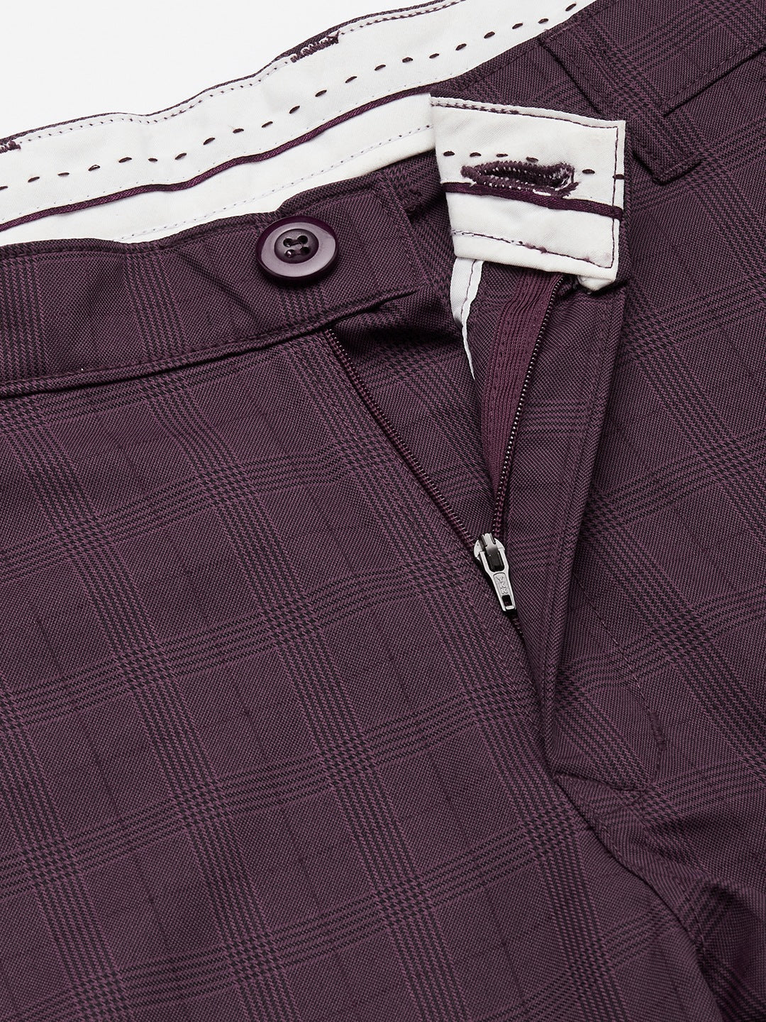 Jainish Men's Maroon Checked Formal Trousers ( FGP 270 Maroon ) - Distacart