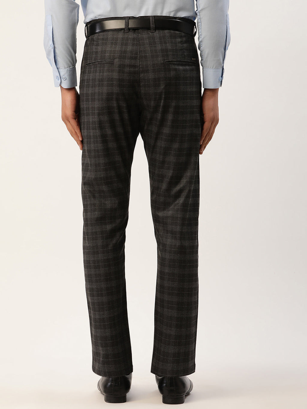 Jainish Men's Black Tartan Checked Formal Trousers ( FGP 271 Black ) - Distacart